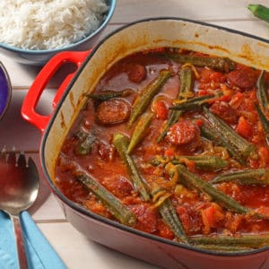 Okra stew and rice