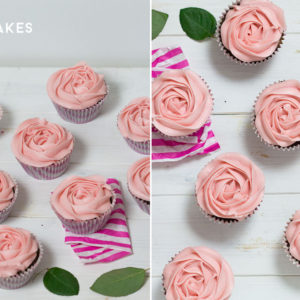Mini cupcake with rose buttercream (V)