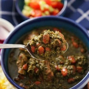 Ghorme sabzi stew and rice